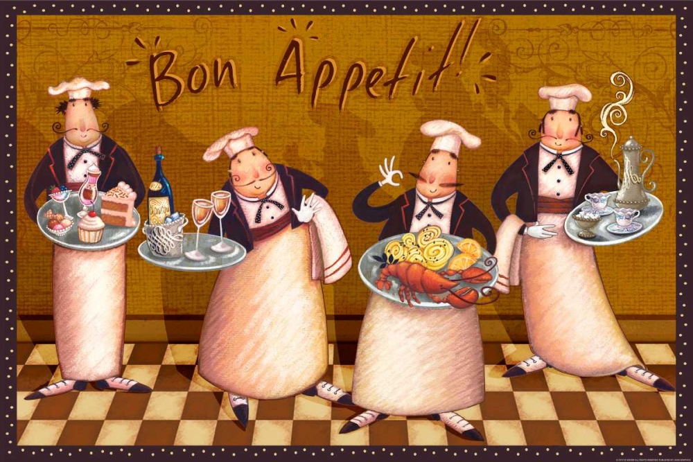 Chefs Bon Appetit art print by Viv Eisner for $57.95 CAD