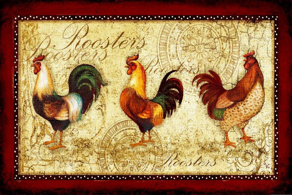Rooster Trio art print by Viv Eisner for $57.95 CAD