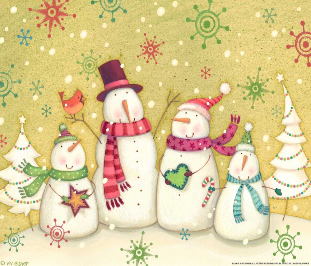 Snowman Family Nb art print by Viv Eisner for $57.95 CAD