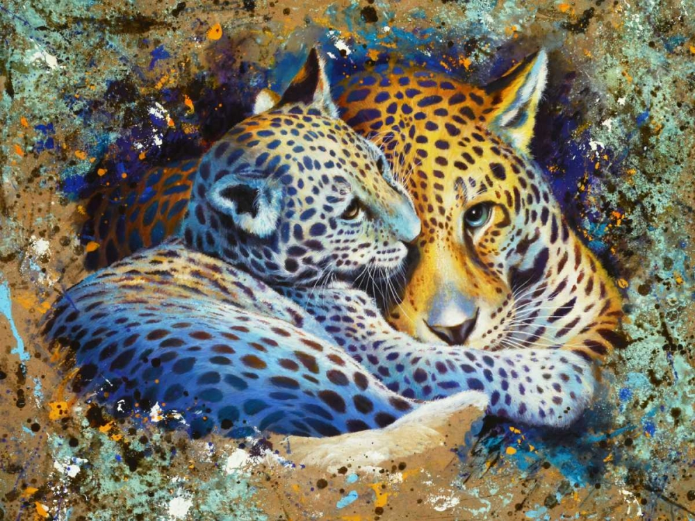 Panther with cub 01 art print by Jean-Marc Chamard for $57.95 CAD