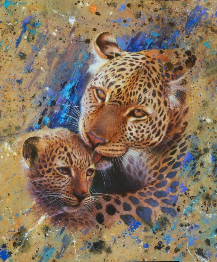 Panther with cub 02 art print by Jean-Marc Chamard for $57.95 CAD