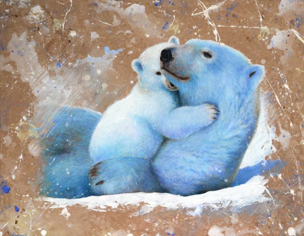 Polar bear with cub 02 art print by Jean-Marc Chamard for $57.95 CAD