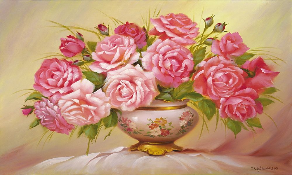 Pink Roses art print by Petrovich Dvoretskiy for $57.95 CAD