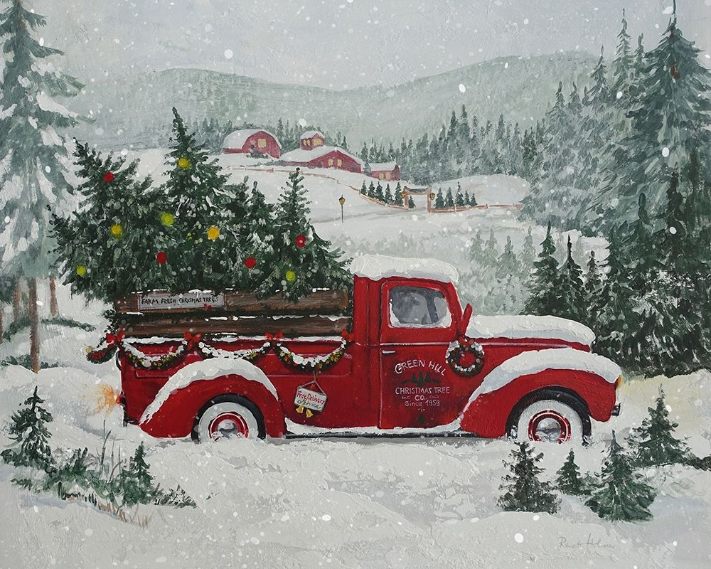 X-Mas-Truck Green Hill art print by Renate Holzner for $57.95 CAD