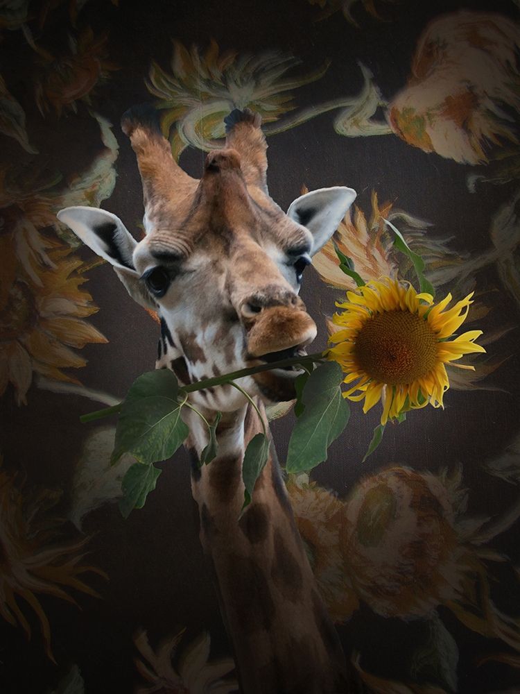 Giraf Met Bloem art print by Babette for $57.95 CAD