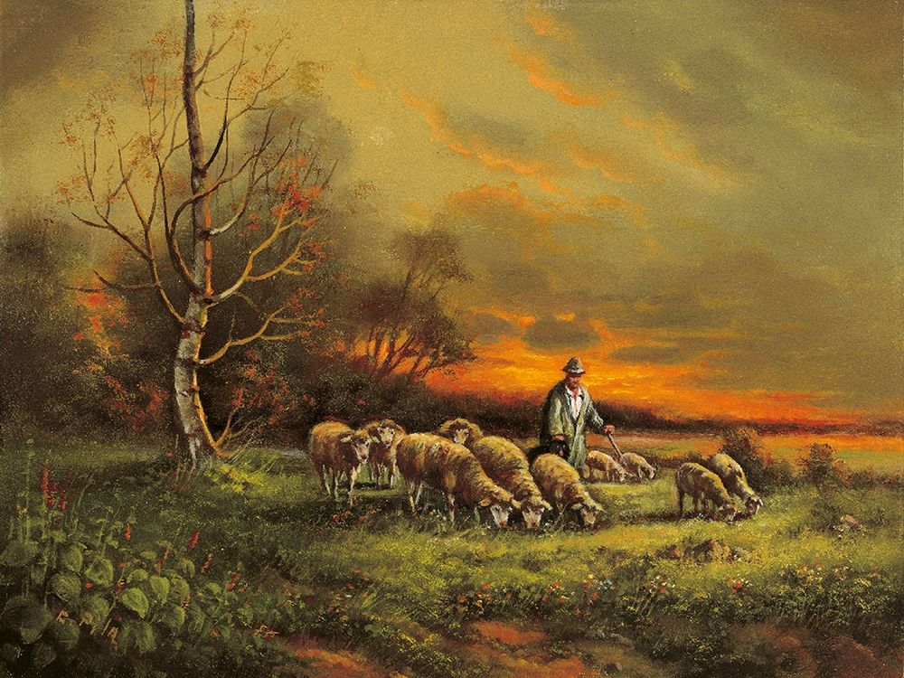 SHEEP SUNSET art print by Pila for $57.95 CAD