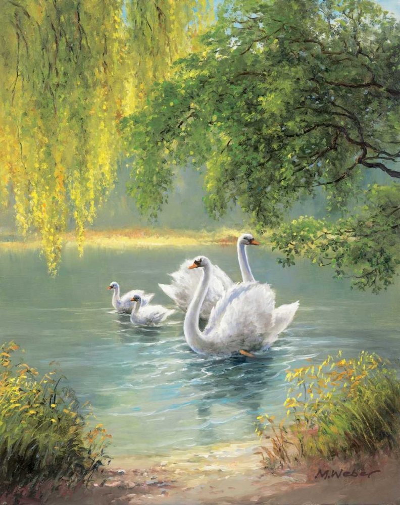 Swan Family II art print by Max Weber for $57.95 CAD