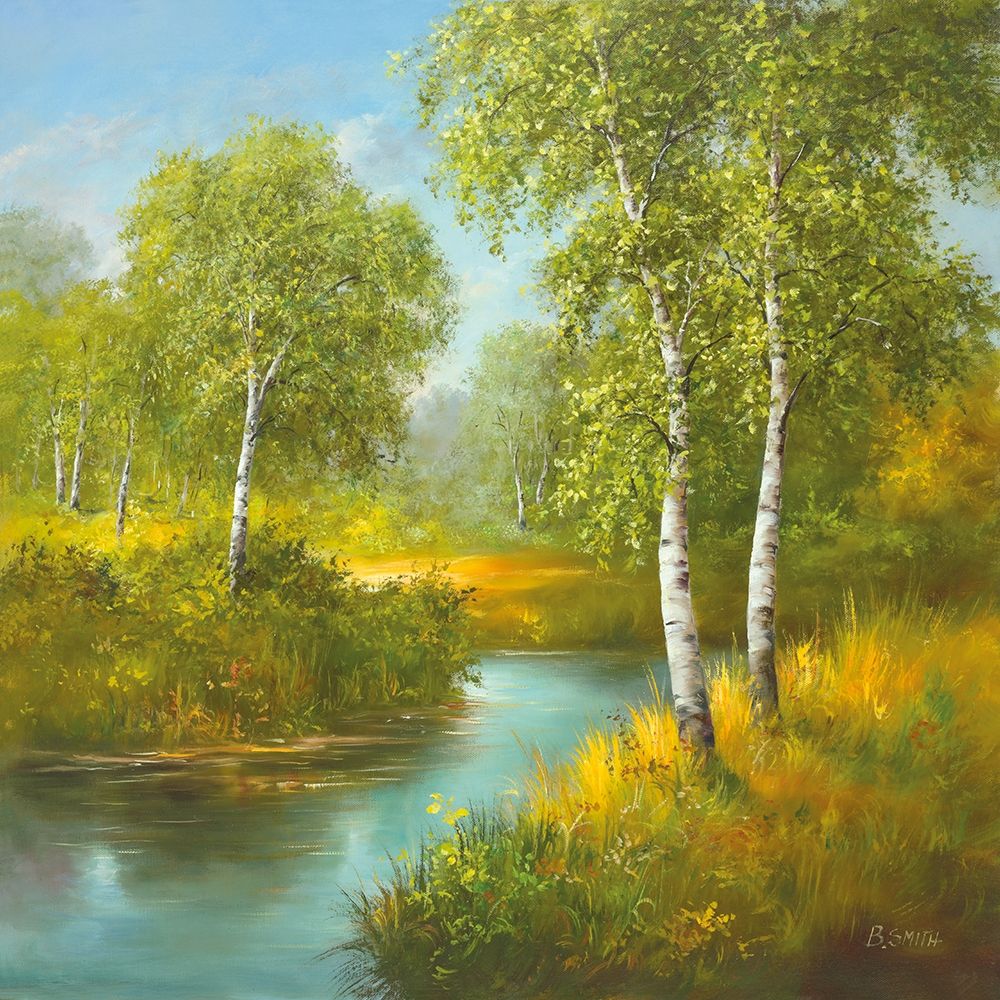POND WITH BIRCHTREES art print by B. Smith for $57.95 CAD