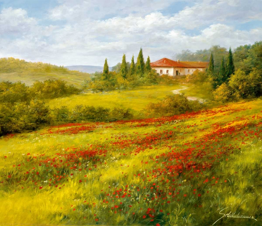 Landscape With Poppies I art print by Heinz Schoelnhammer for $57.95 CAD