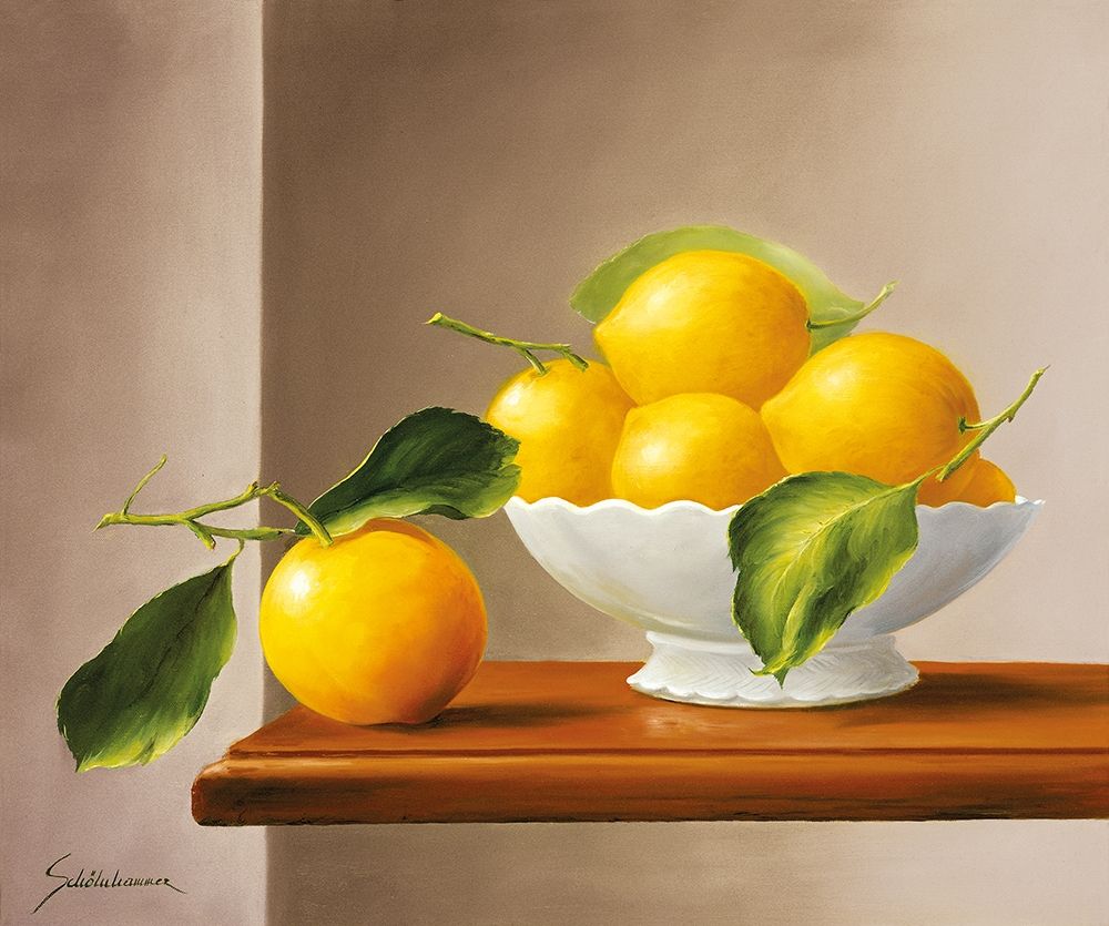 LEMONS WITH GREEN art print by Heinz Schoelnhammer for $57.95 CAD