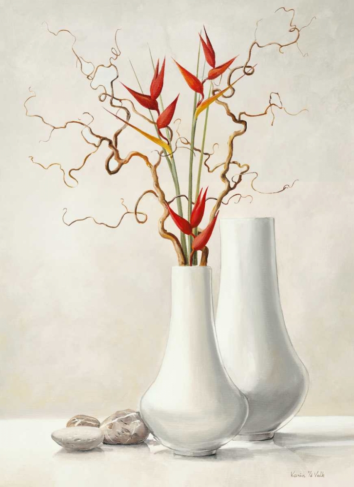 Willow Twigs With Red Flowers art print by Karin van der Valk for $57.95 CAD