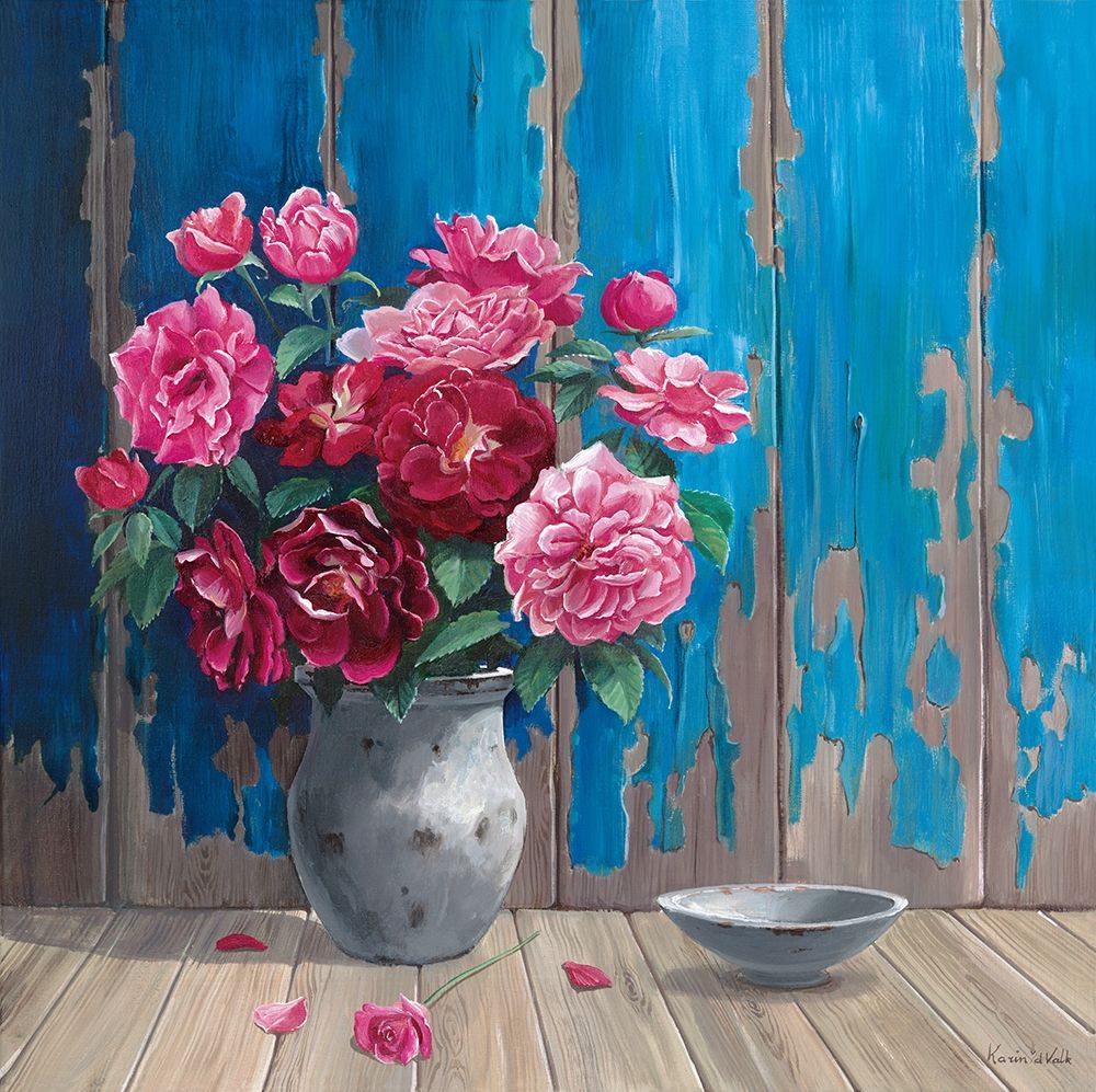 AGED WOOD AND ROSES art print by Karin v.d. Valk for $57.95 CAD