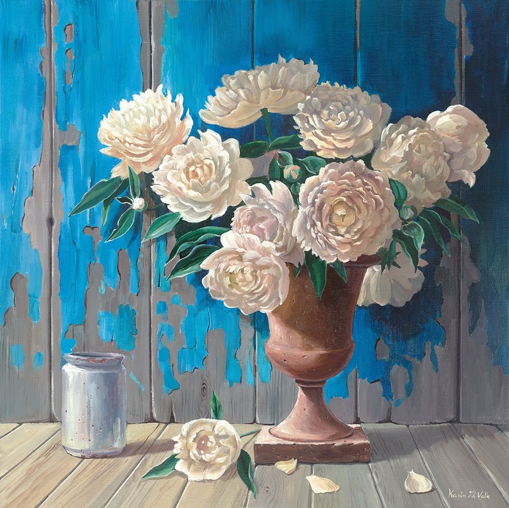 AGED WOOD AND PEONIES art print by Karin v.d. Valk for $57.95 CAD