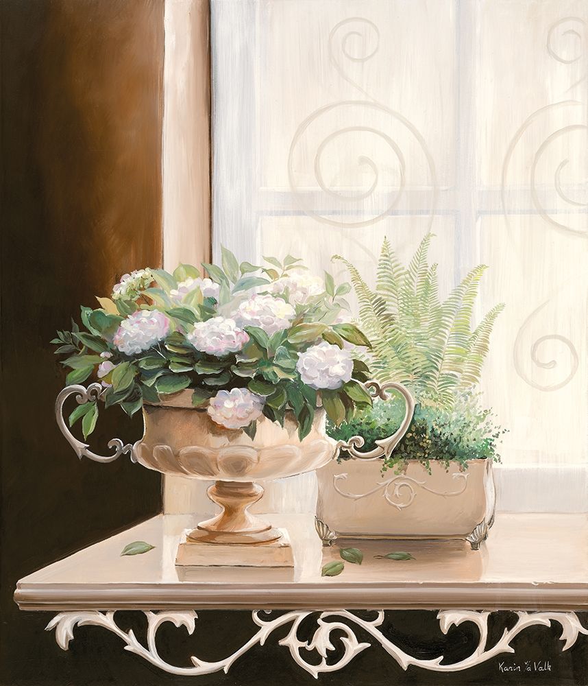 FLOWERS AT THE WINDOW I art print by Karin v.d. Valk for $57.95 CAD