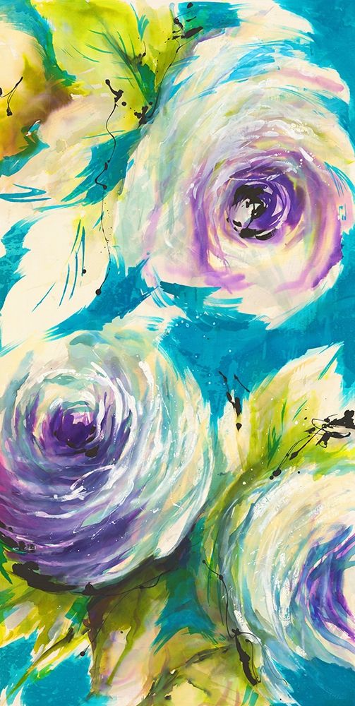 Floral ON TURQUOIS III art print by Michael Ganz for $57.95 CAD