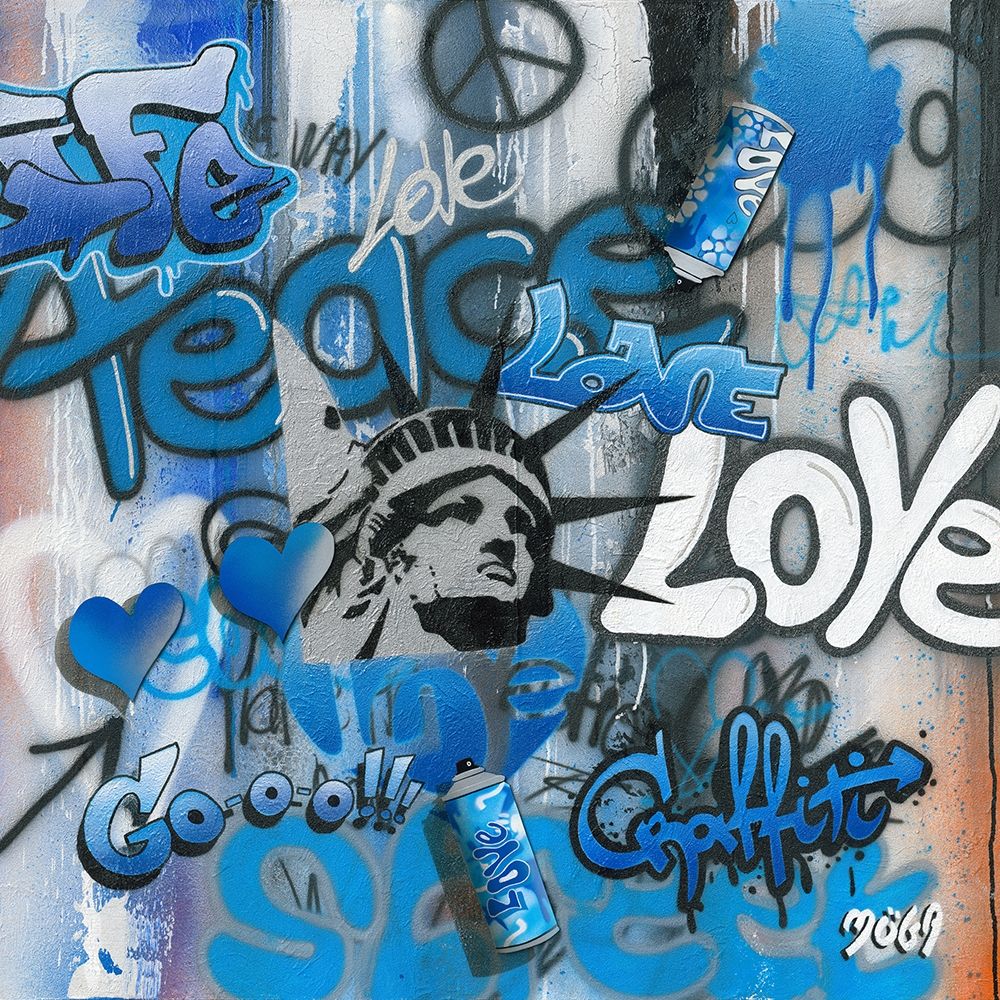 PEACE LOVE GRAFFITY art print by Moega for $57.95 CAD