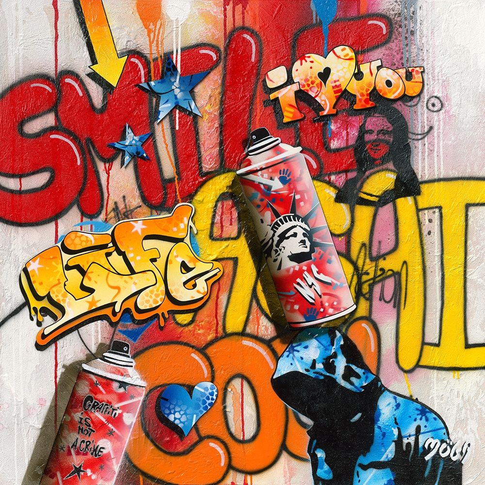 SMILE AGAIN GRAFFITY art print by Moega for $57.95 CAD