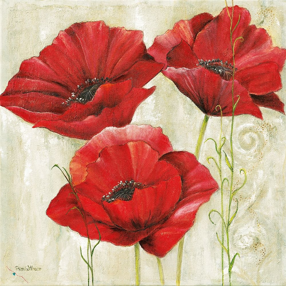 THREE RED POPPIES II art print by Anna Field for $57.95 CAD