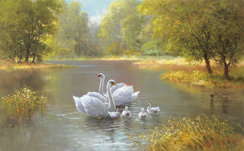 SWAN FAMILY art print by Max Weber for $57.95 CAD