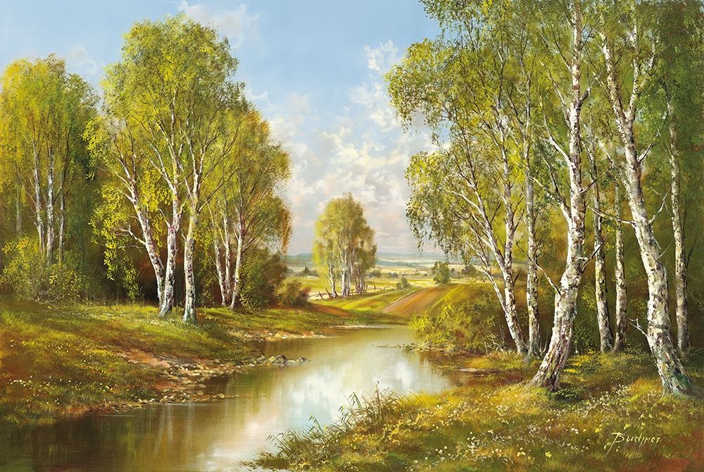 BIRCHES IN SPRINGTIME art print by H. Buchner for $57.95 CAD