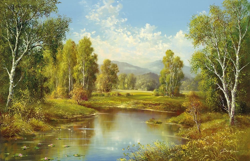 A RIVER Landscape art print by H. Buchner for $57.95 CAD