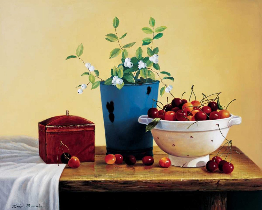 Stillife with cherries art print by Zeke Bradshaw for $57.95 CAD