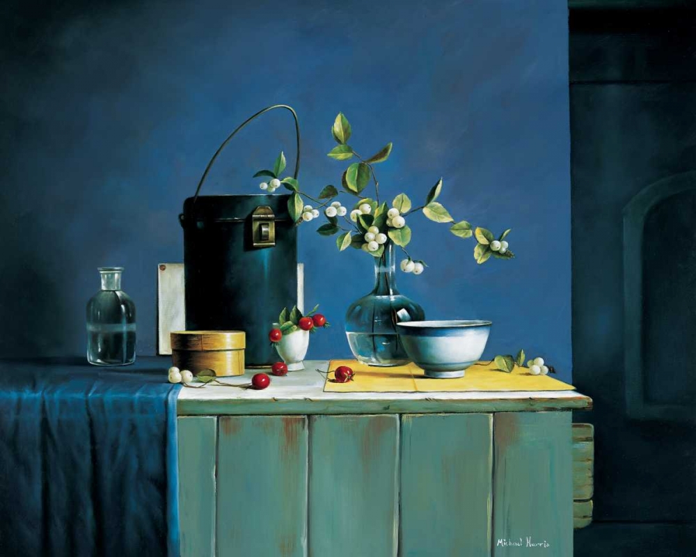 Stillife in blue art print by Michael Harris for $57.95 CAD