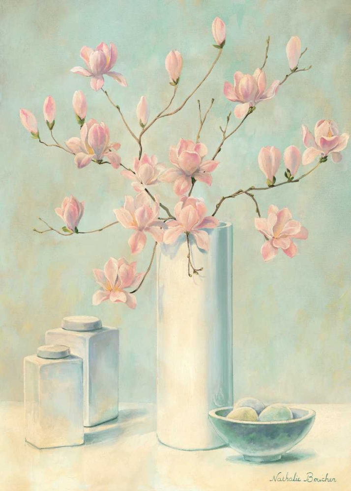 Pink flowers I art print by Nathalie Boucher for $57.95 CAD