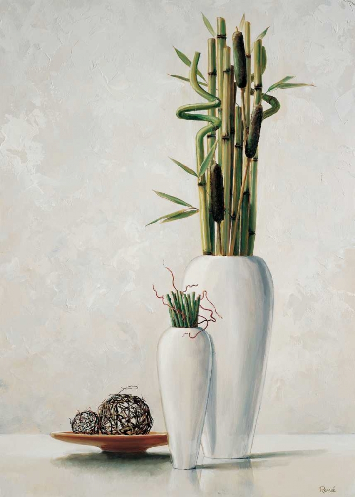 Bamboo in white vase I art print by Renee for $57.95 CAD