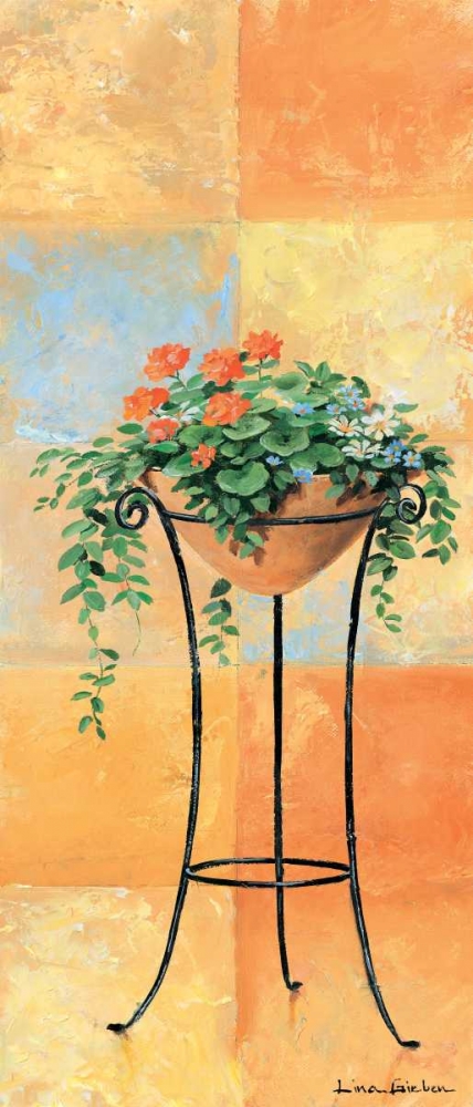 Flowers and tiles II art print by Lina Gieben for $57.95 CAD