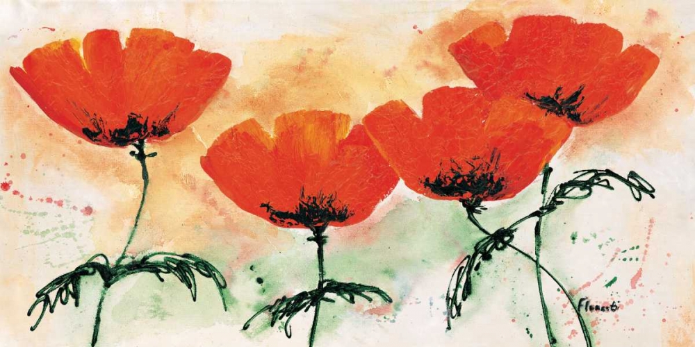 Poppies on ricepaper II art print by Isa Florenti for $57.95 CAD