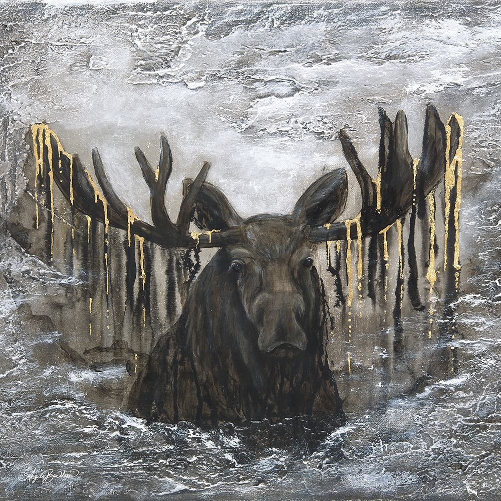 Moose in the Mist art print by Angela Bawden for $57.95 CAD