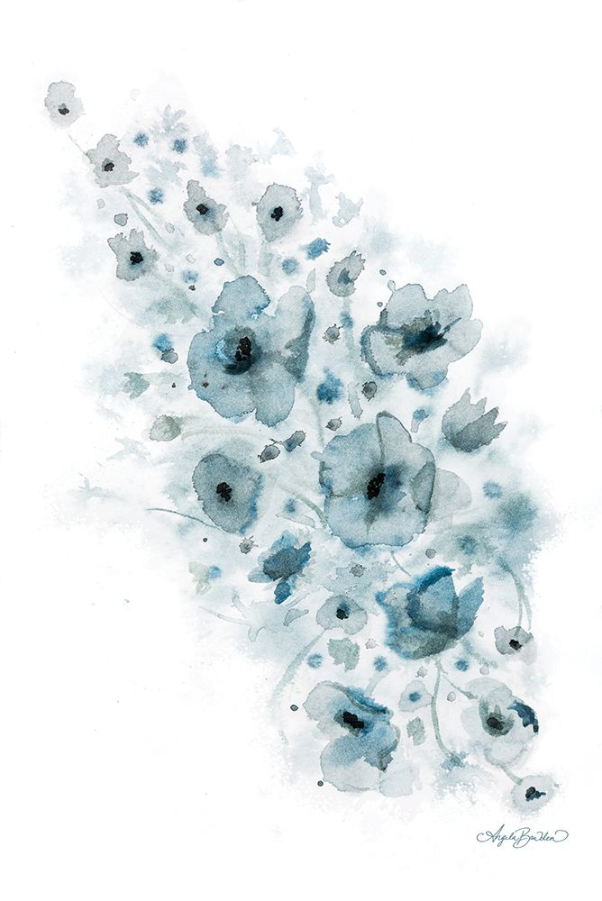 Blue Floral Splash I art print by Angela Bawden for $57.95 CAD