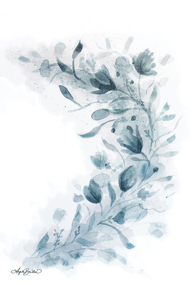 Blue Floral Splash II art print by Angela Bawden for $57.95 CAD