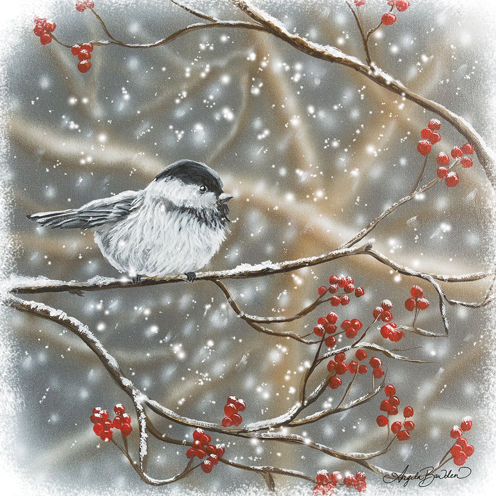 Snowberry Bird I art print by Angela Bawden for $57.95 CAD