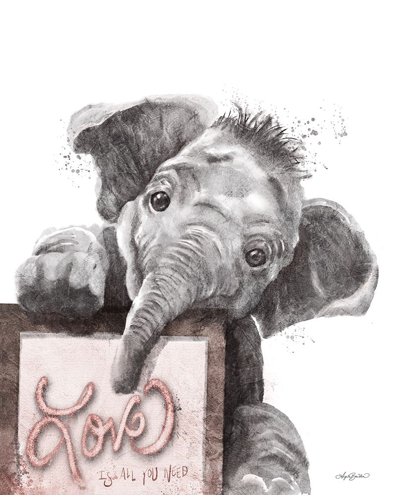 Love is All You Need Elephant art print by Angela Bawden for $57.95 CAD