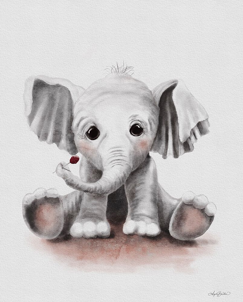 Lolli the Baby Elephant art print by Angela Bawden for $57.95 CAD