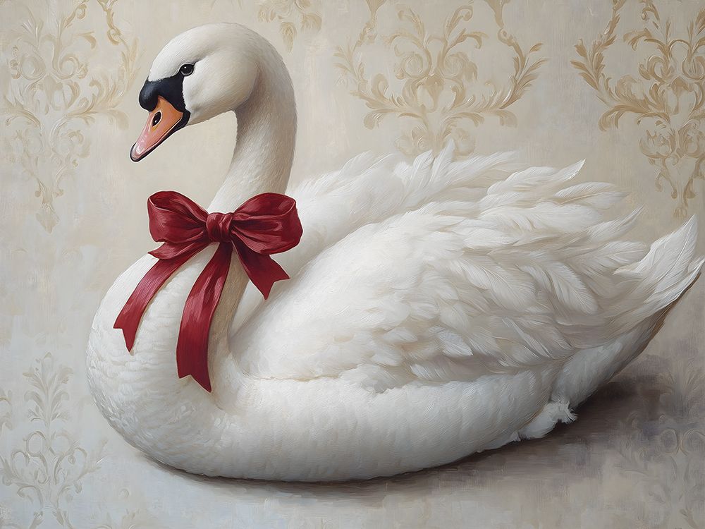 Festive Swan art print by Acorn And Ivory Designs for $57.95 CAD