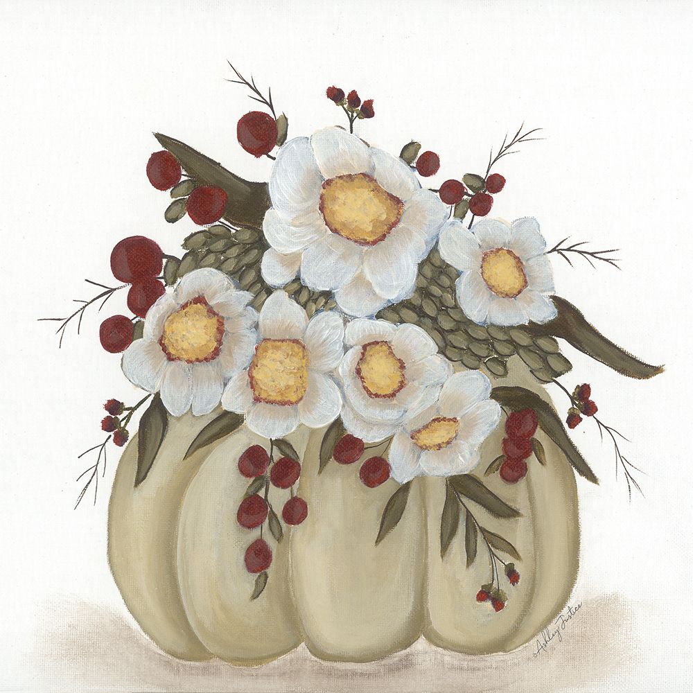 Floral Pumpkin art print by Ashley Justice for $57.95 CAD