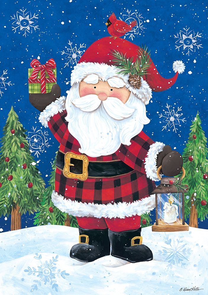 Santa with Lantern art print by Diane Kater for $57.95 CAD