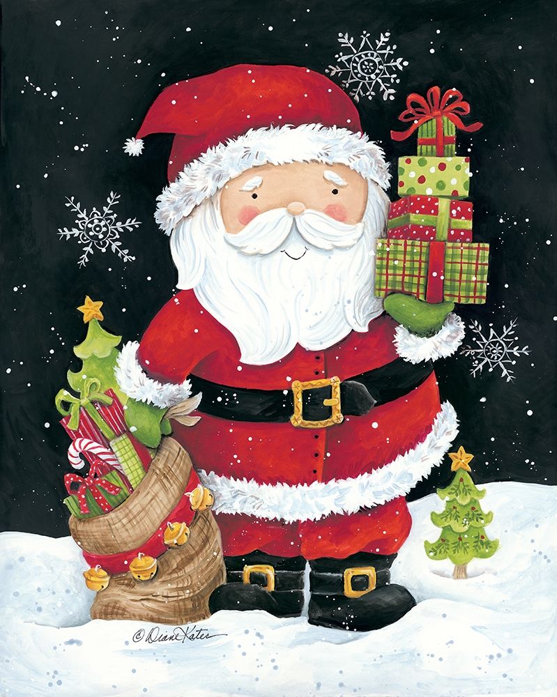 Santa Claus with Presents art print by Diane Kater for $57.95 CAD
