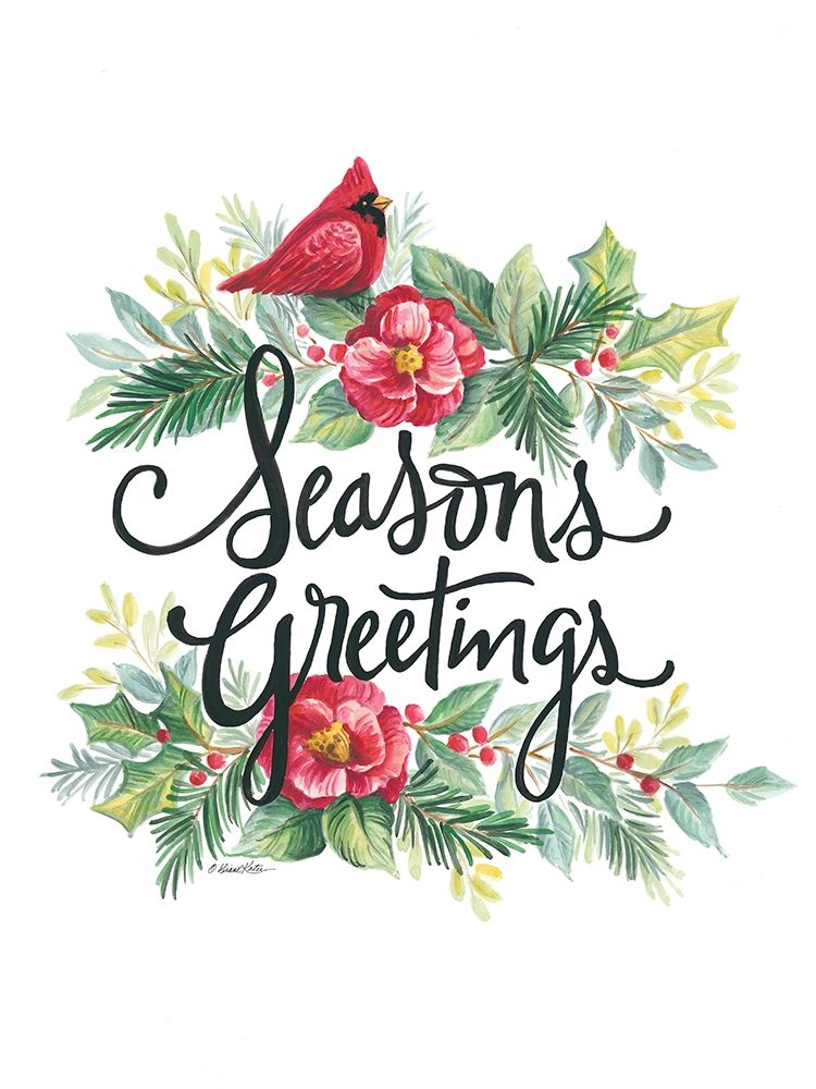 Seasons Greetings Wreath art print by Diane Arthurs for $57.95 CAD