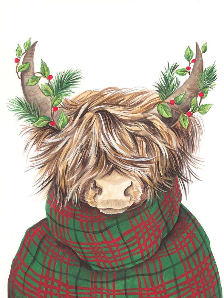 Christmas Highland Cow art print by Diane Kater for $57.95 CAD