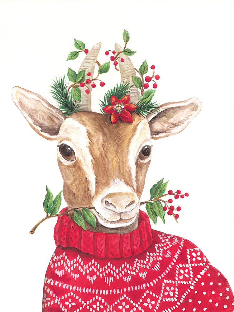 Christmas Goat art print by Diane Kater for $57.95 CAD
