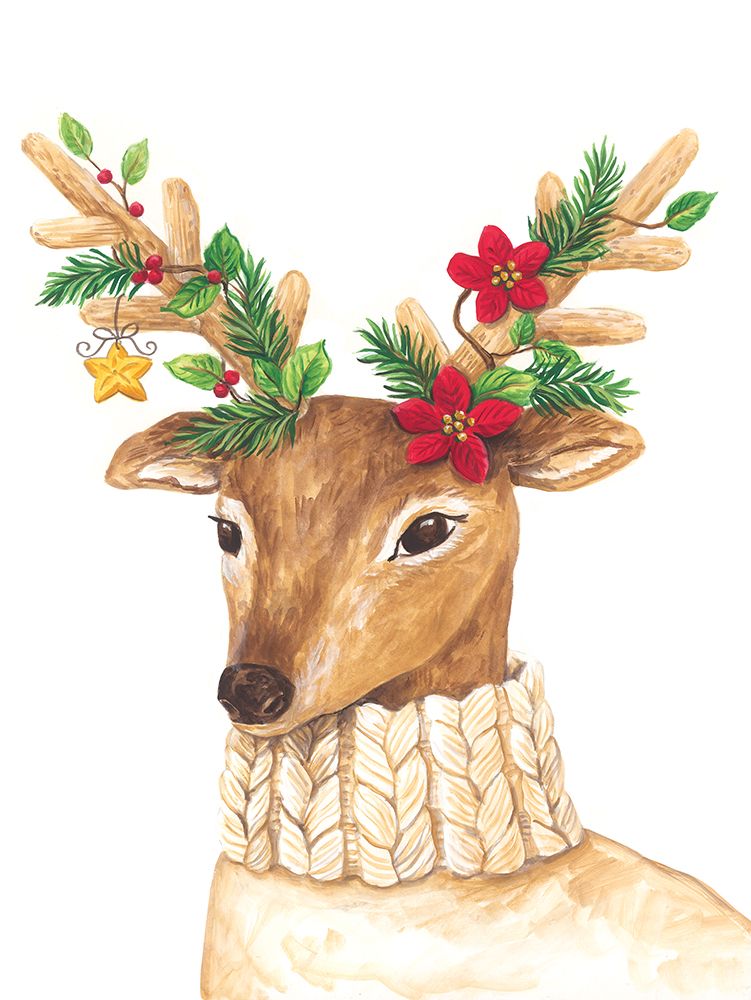 Christmas Deer art print by Diane Kater for $57.95 CAD