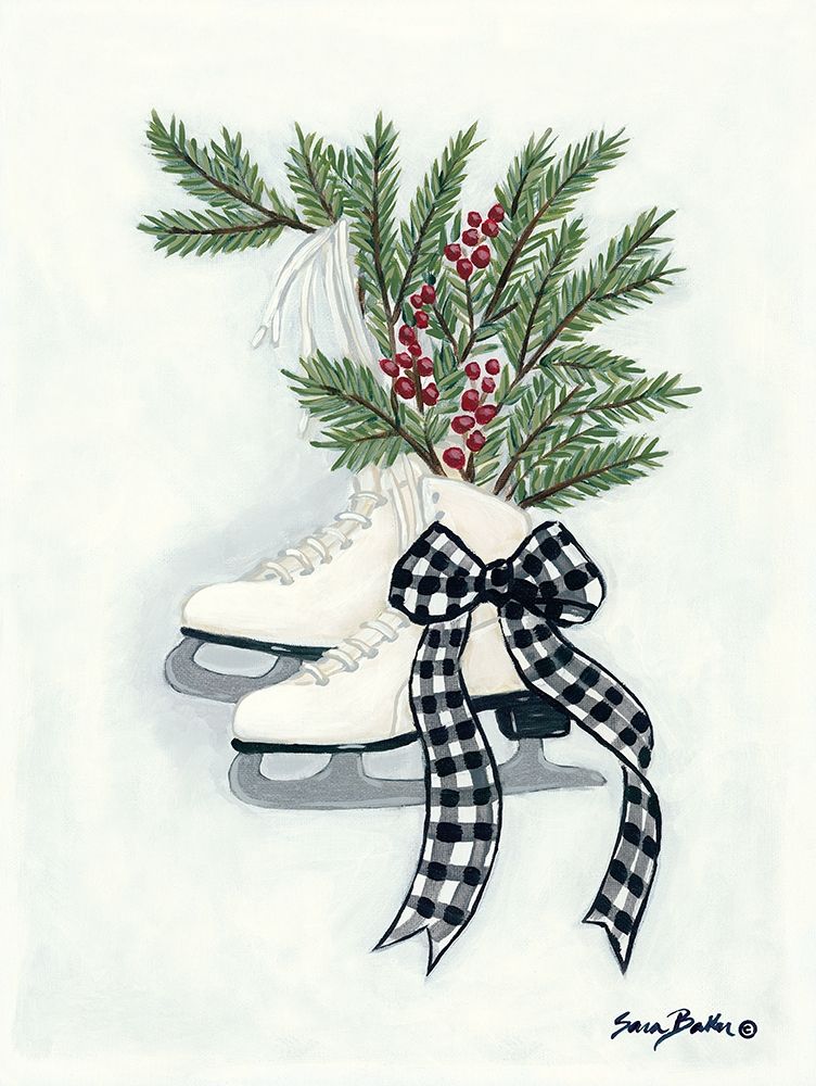 Vintage Winter Ice Skates art print by Sara Baker for $57.95 CAD