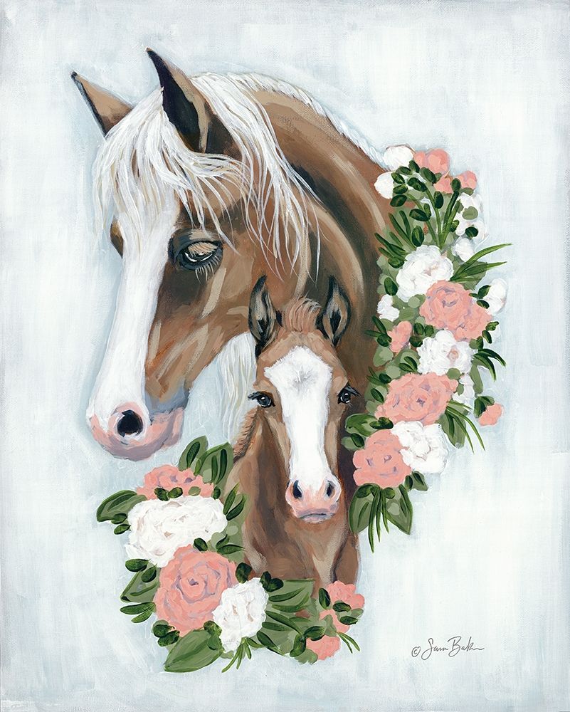 Floral Ponies art print by Sara Baker for $57.95 CAD