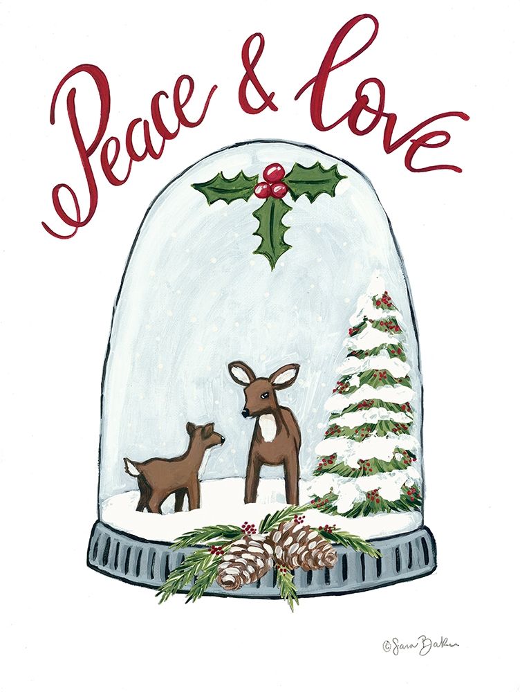 Peace and Love Deer art print by Sara Baker for $57.95 CAD