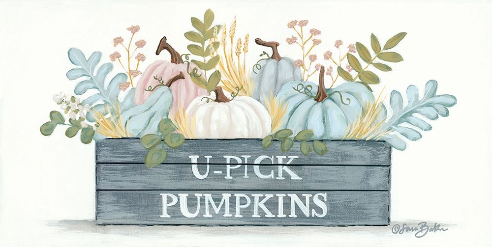U-Pick Pumpkins art print by Sara Baker for $57.95 CAD