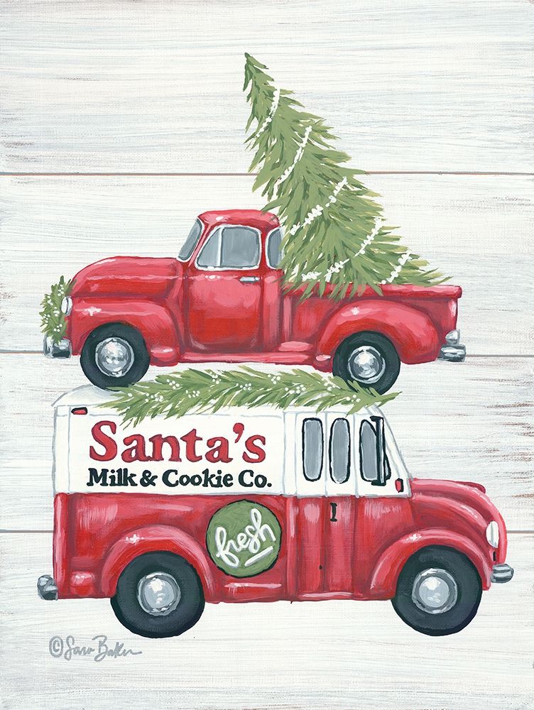 Santas Milk and Cookie Co. art print by Sara Baker for $57.95 CAD